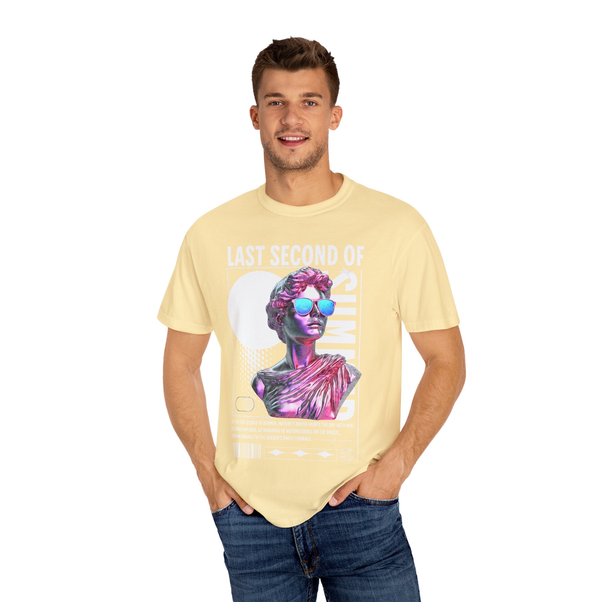 Retro Graphic Unisex T-Shirt: 'Last Second of Fun' Statue Design