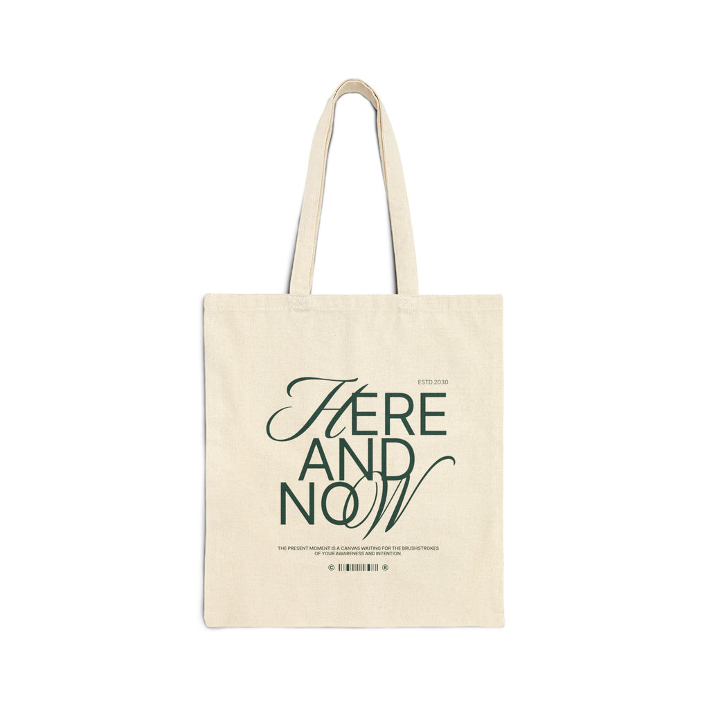 Here and Now Canvas Tote Bag — Minimalist - ESSENCES