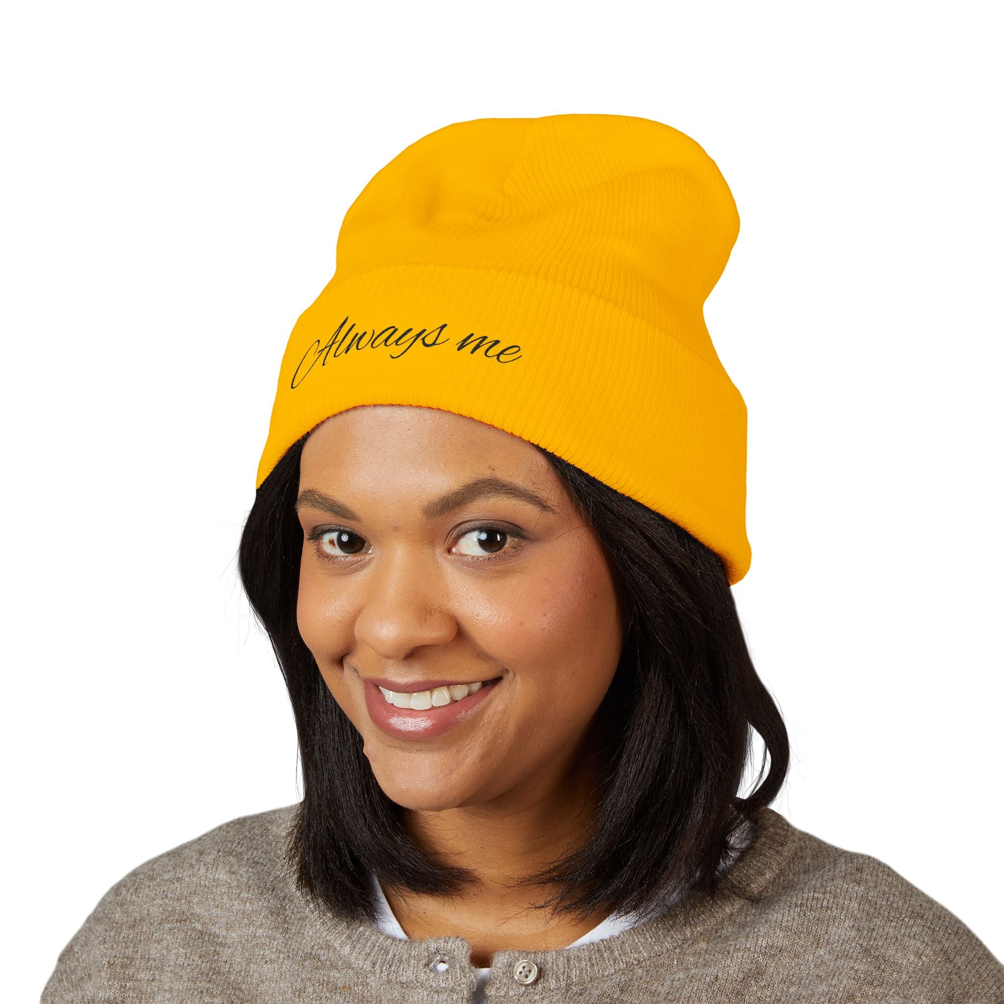 Always Me" Embroidered Knit Unisex Beanie - ESSENCES