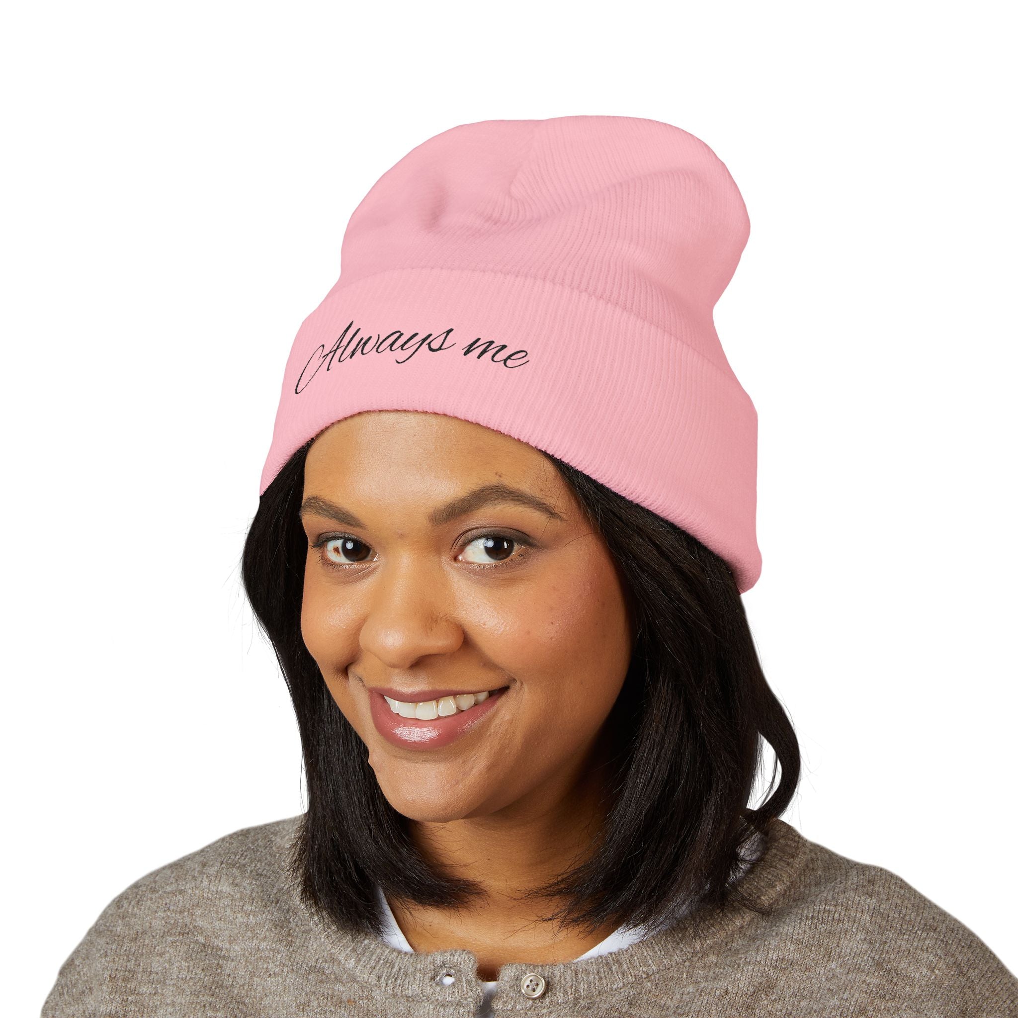 Always Me" Embroidered Knit Unisex Beanie - ESSENCES