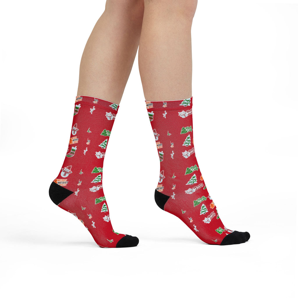 Holiday Cheer Crew Socks with Fun Xmas Print – ESSENCES