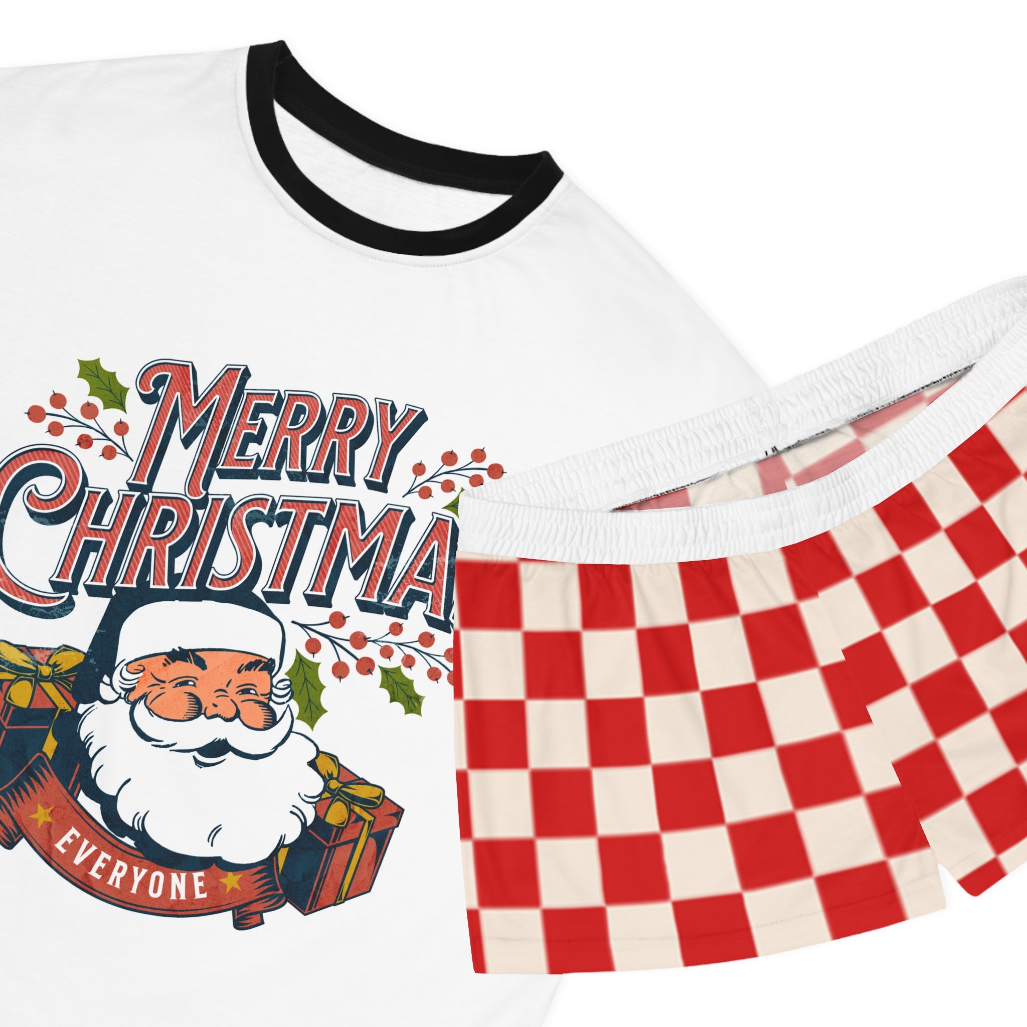 Women's Cozy Christmas Pajama Set | Short-Sleeve Flannel/Cotton Holiday PJs