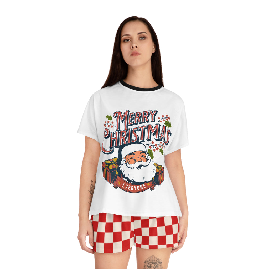 Women's Cozy Christmas Pajama Set | Short-Sleeve Flannel/Cotton Holiday PJs