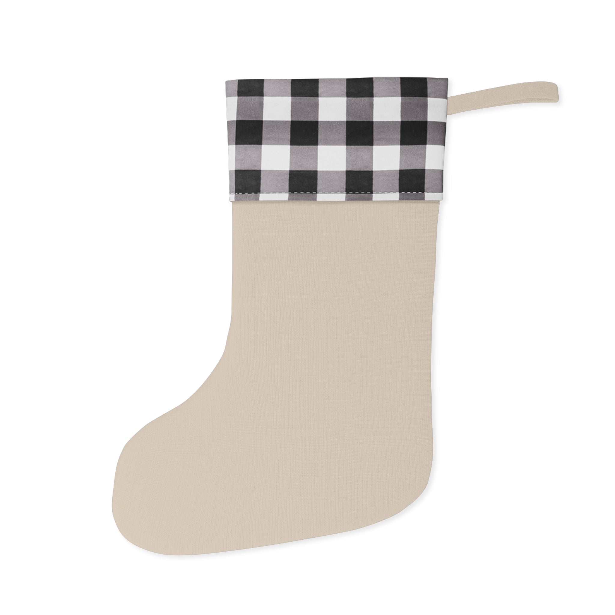 Holiday Plaid Christmas Stocking with Faux Fur Cuff - ESSENCES