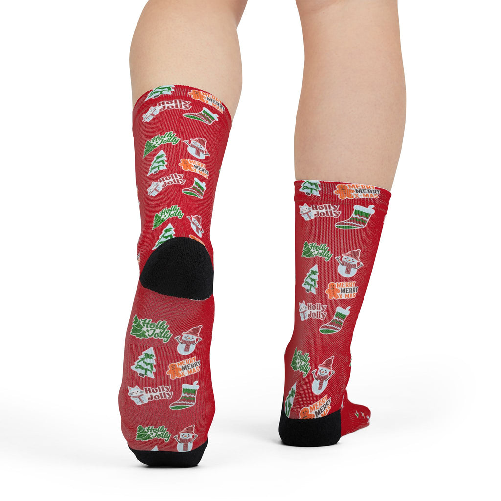 Holiday Cheer Crew Socks with Fun Xmas Print – ESSENCES