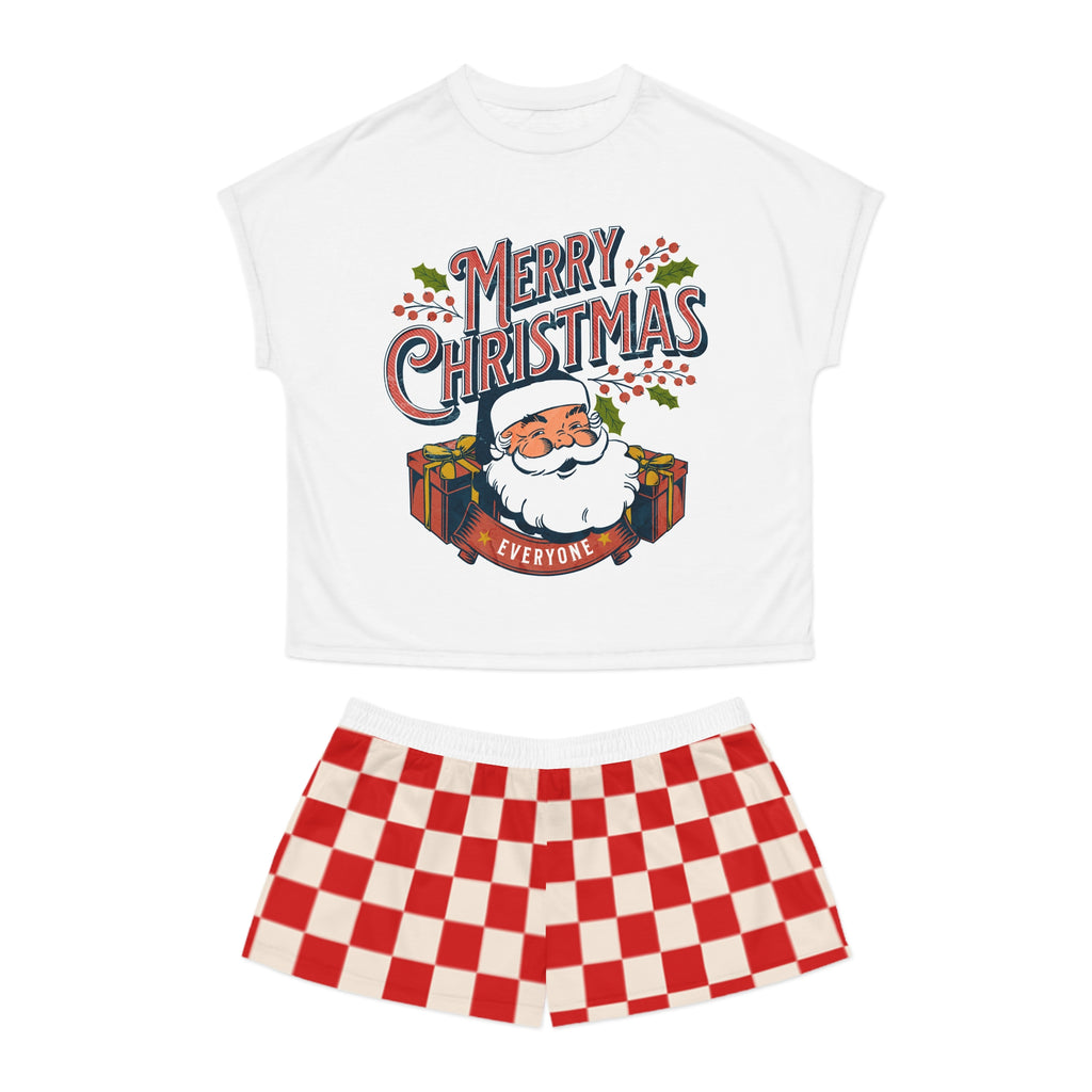 Women's Cozy Christmas Pajama Set | Short-Sleeve Flannel/Cotton Holiday PJs