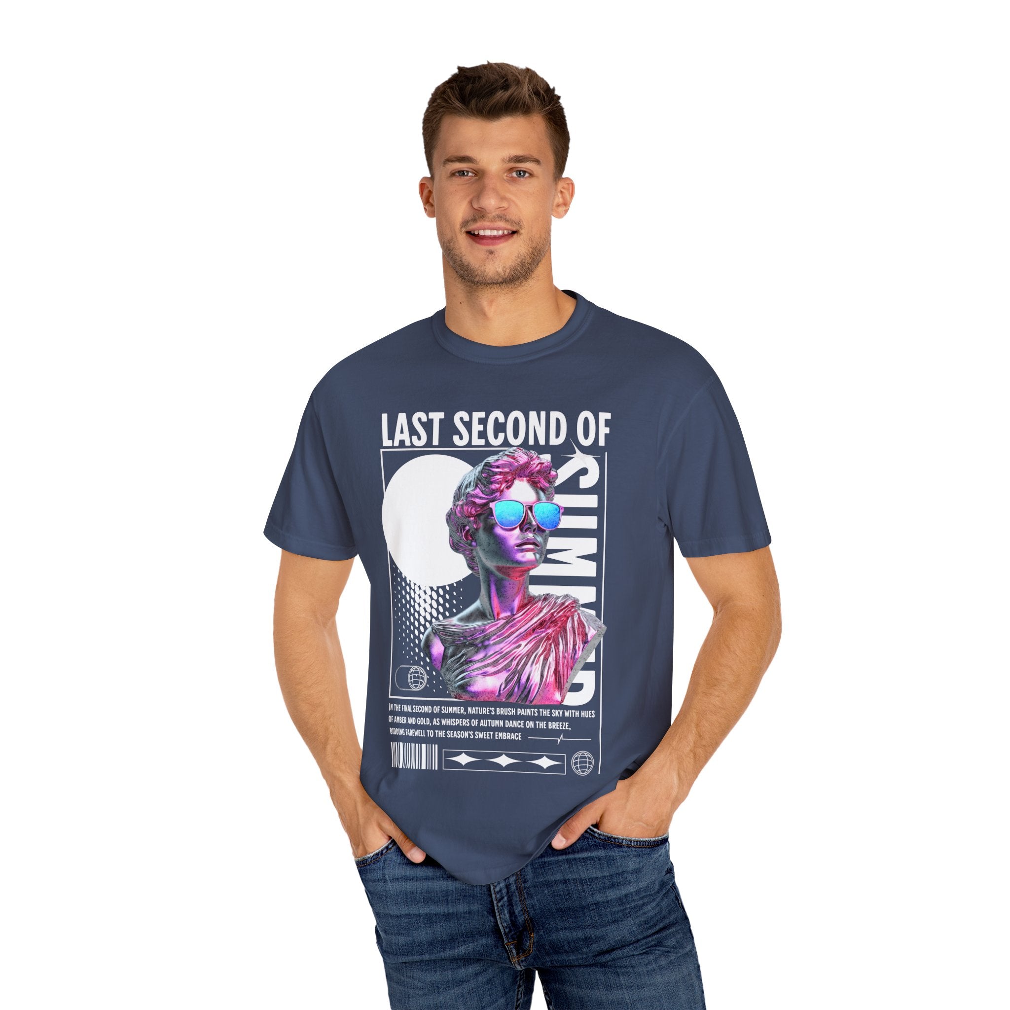 Retro Graphic Unisex T-Shirt: 'Last Second of Fun' Statue Design