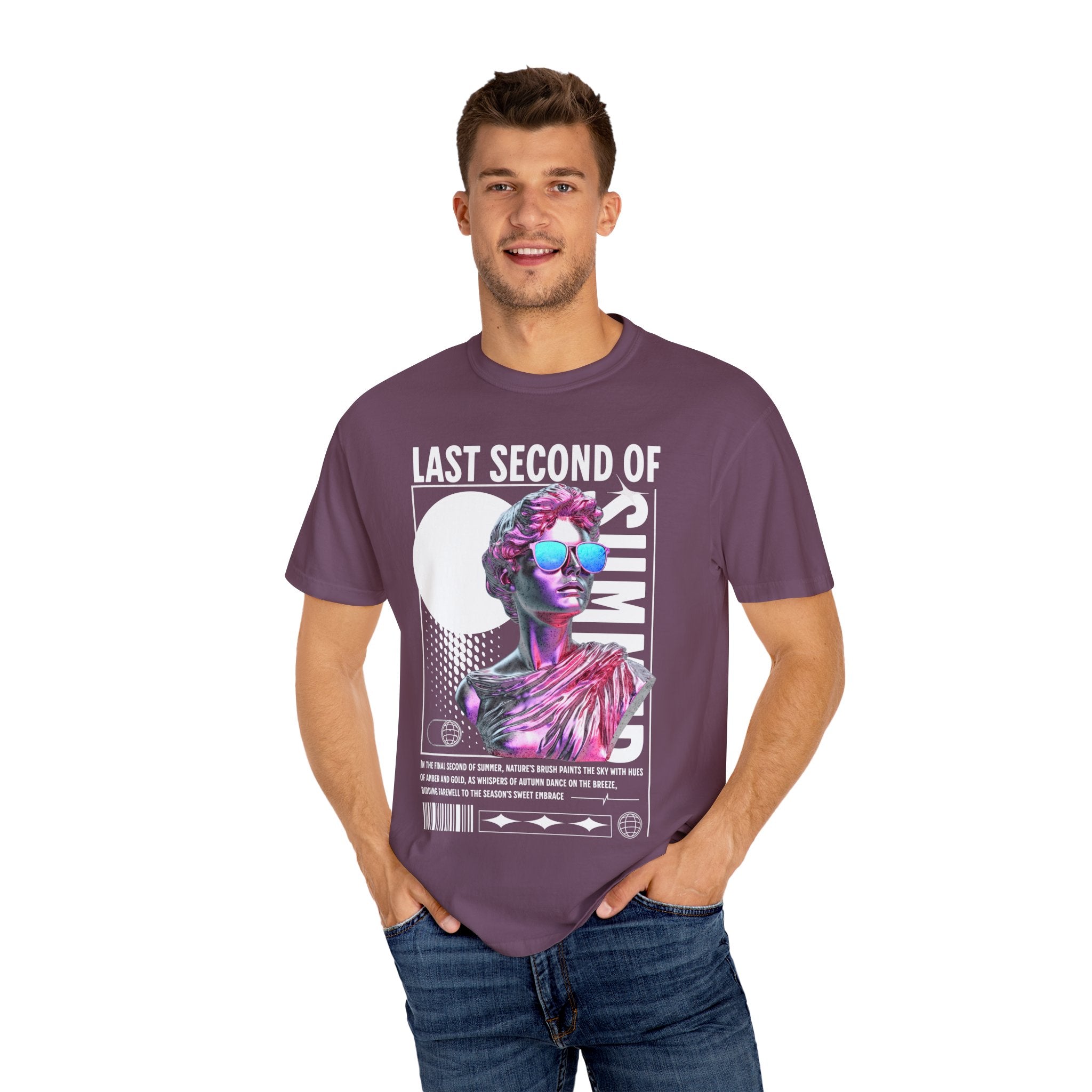 Retro Graphic Unisex T-Shirt: 'Last Second of Fun' Statue Design