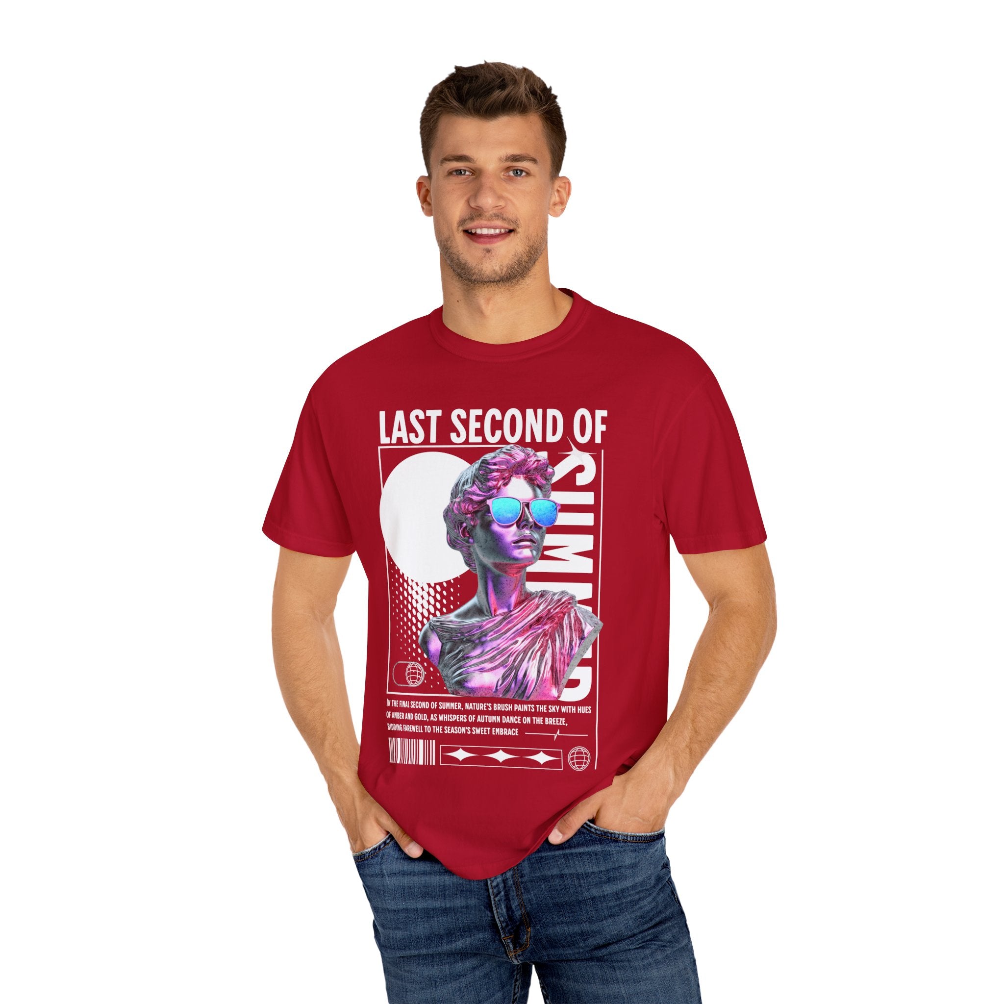 Retro Graphic Unisex T-Shirt: 'Last Second of Fun' Statue Design