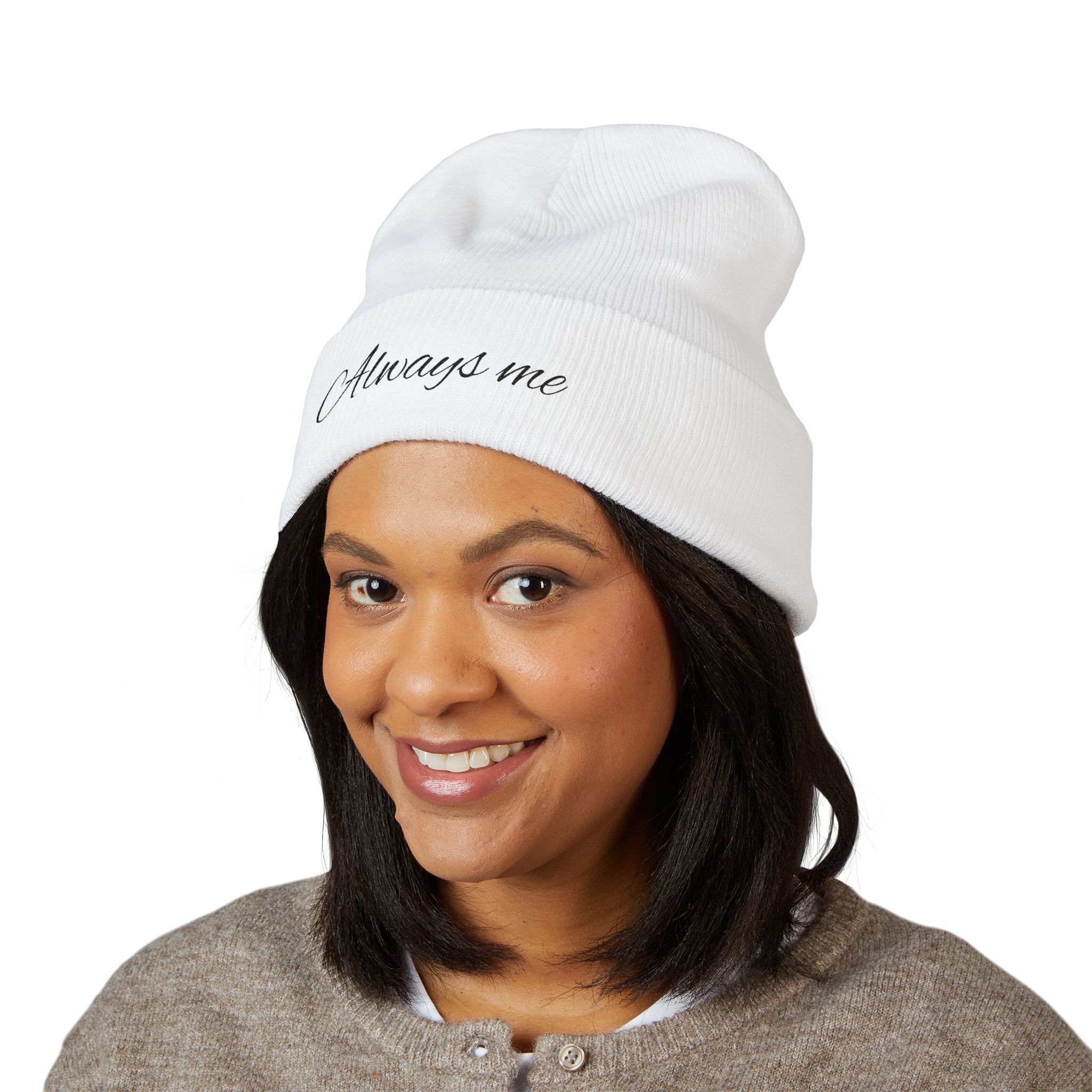 Always Me" Embroidered Knit Unisex Beanie - ESSENCES