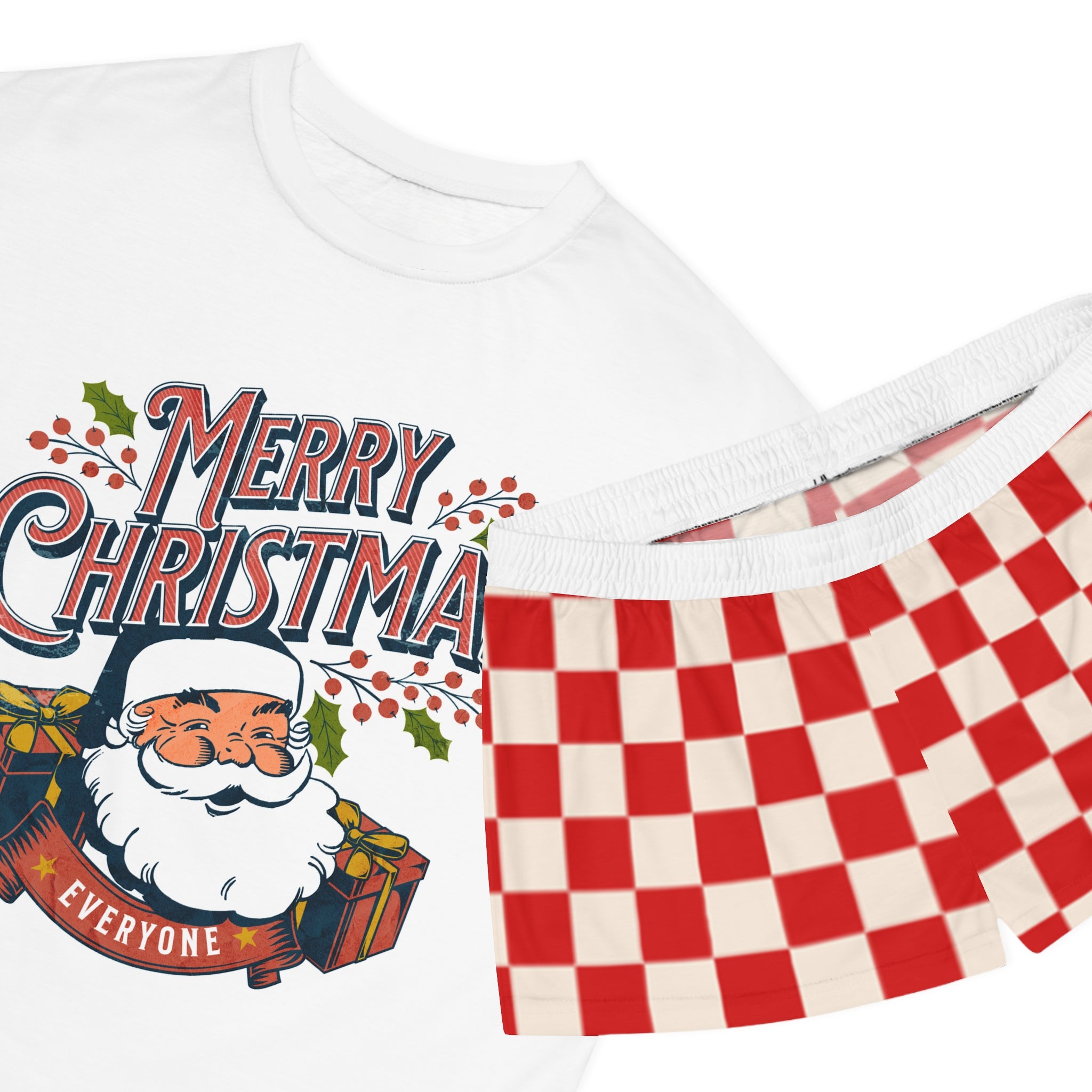 Women's Cozy Christmas Pajama Set | Short-Sleeve Flannel/Cotton Holiday PJs